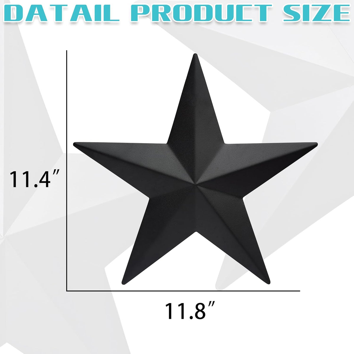 JoyEvy 12" Black Barn Star Wall Decor,Metal Stars Rustic Vintage Western Country Farmhouse Home Indoor or Outdoor Wall Decoration,Texas Stars for House Art Décor(Set of 3)