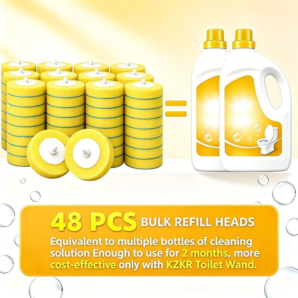 48 Count Disposable Toilet Brush Refills Compatible with KZKR Toilet Wand