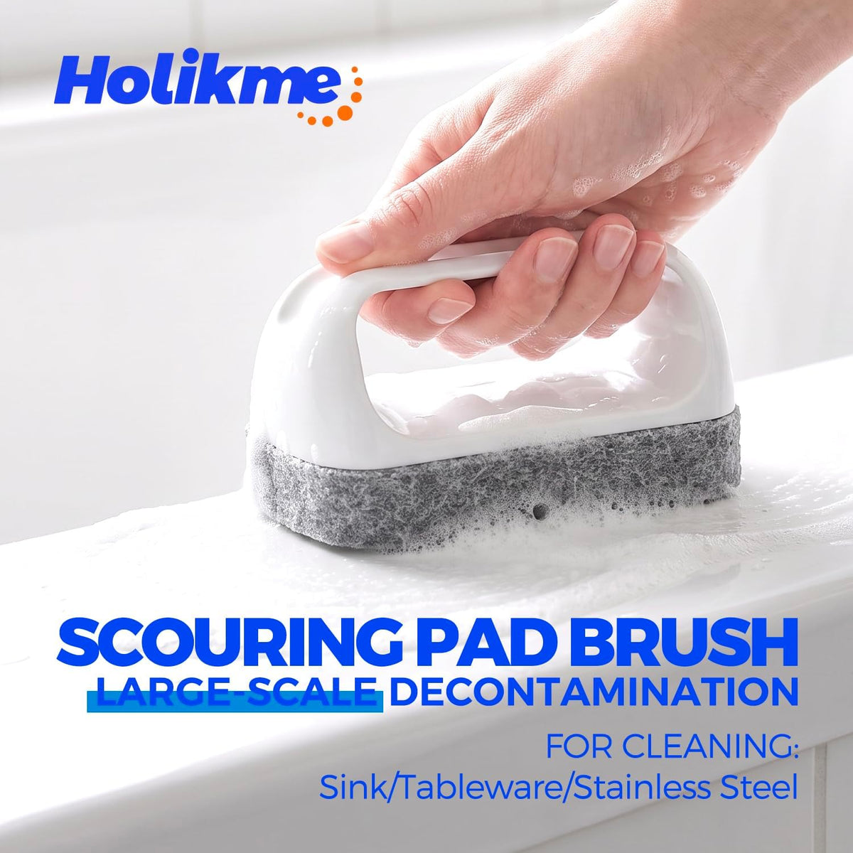 Holikme 7 Pack Cleaning Brush Scrub Brush Kitchen Brush for Floor,Blue