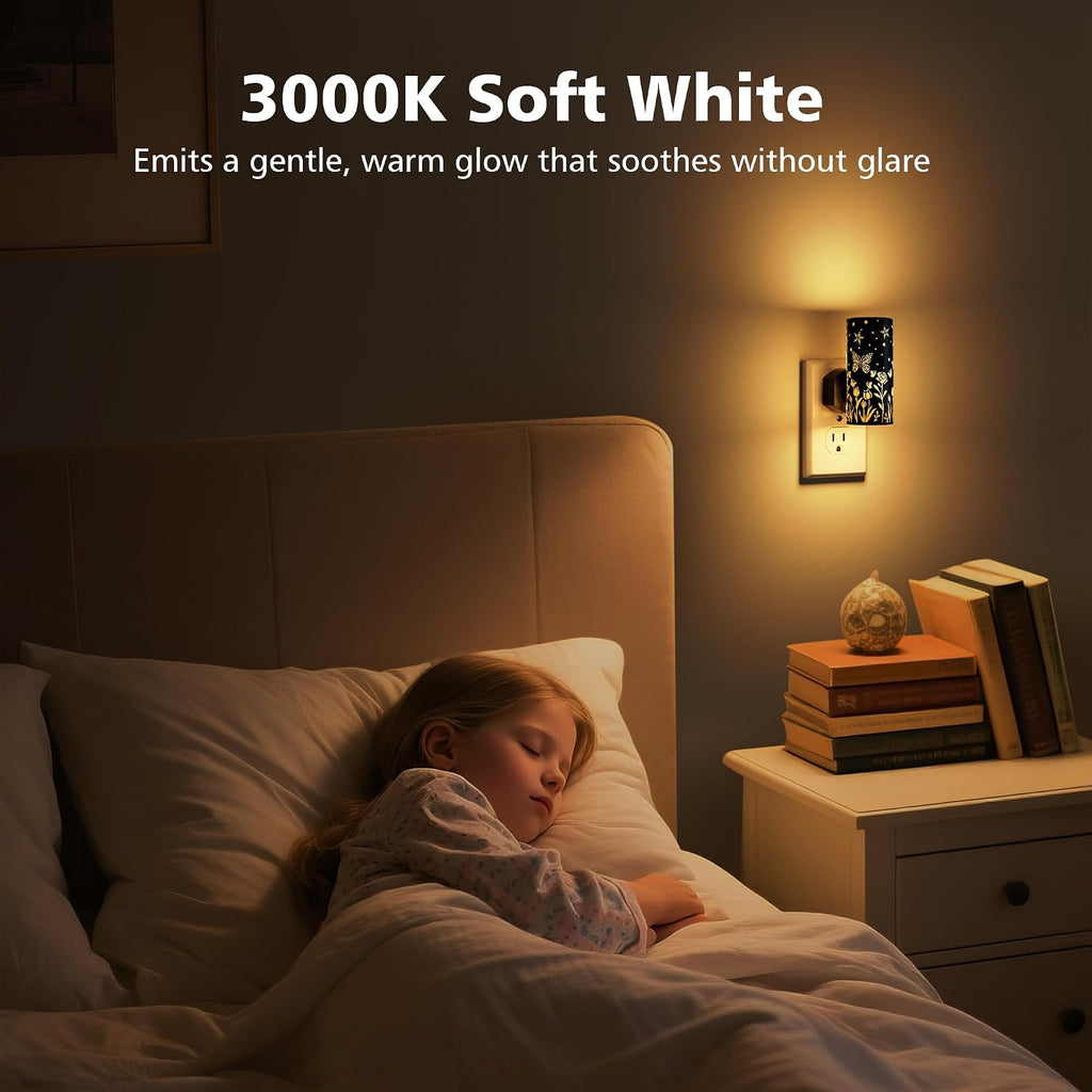 LED Night Lights Plug in, Bright Nightlights, Black Butterfly