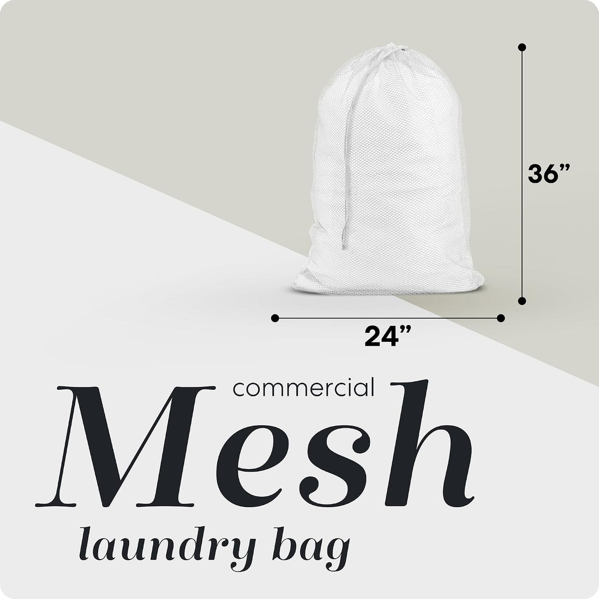 Handy Laundry Mesh XL Laundry Bag 24"x36", Heavy Duty Drawstring, White