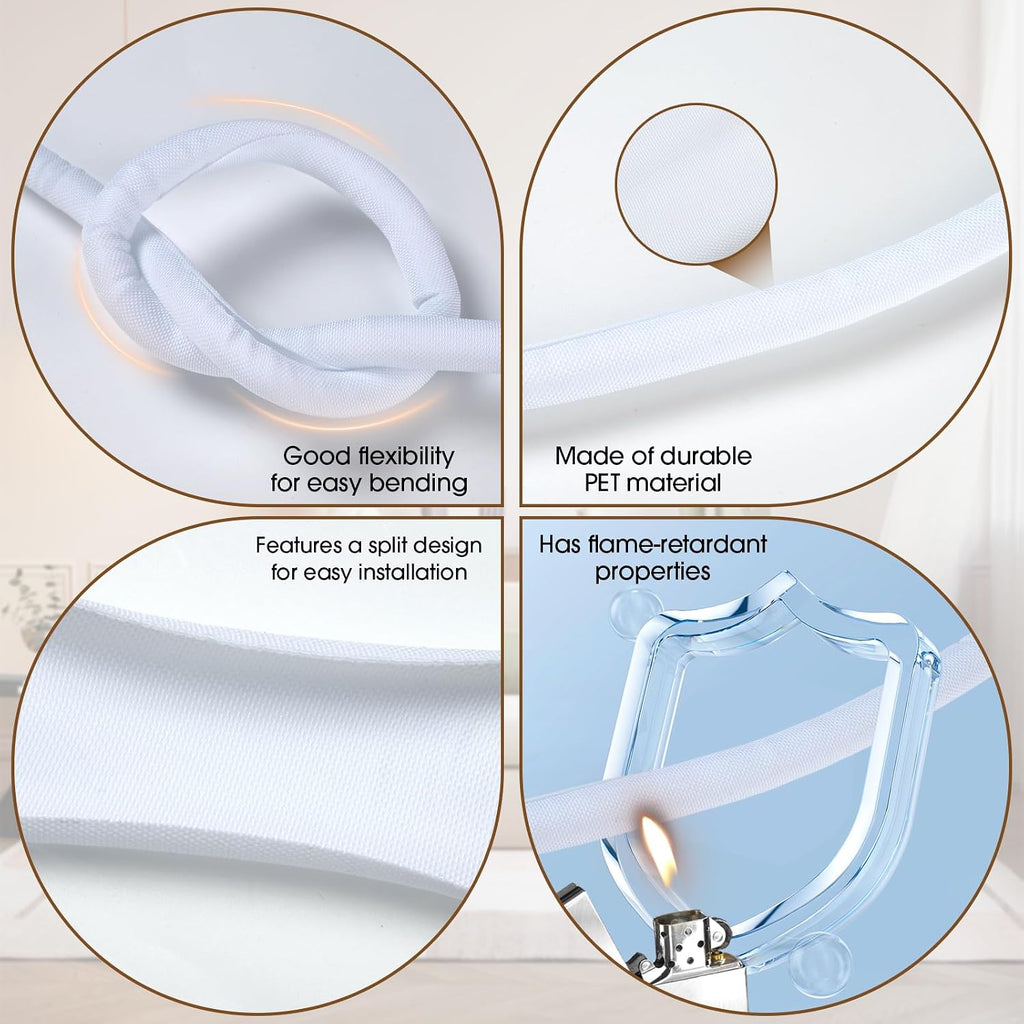 Cord Protector for Pets, Wire Protector 10FT-1/2 inch-White