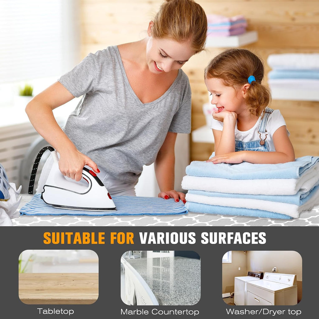 Portable Ironing Mat, 28 x 24 inch, Silicone Coated, Gray