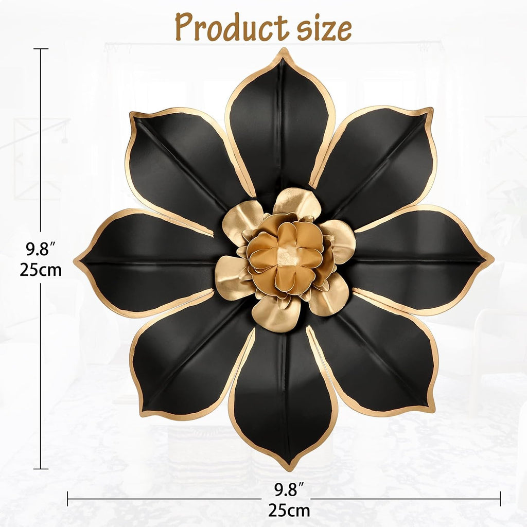 Villa Como 10" Green and Gold Metal Flowers Wall Art Decor Wall Accent 1PC