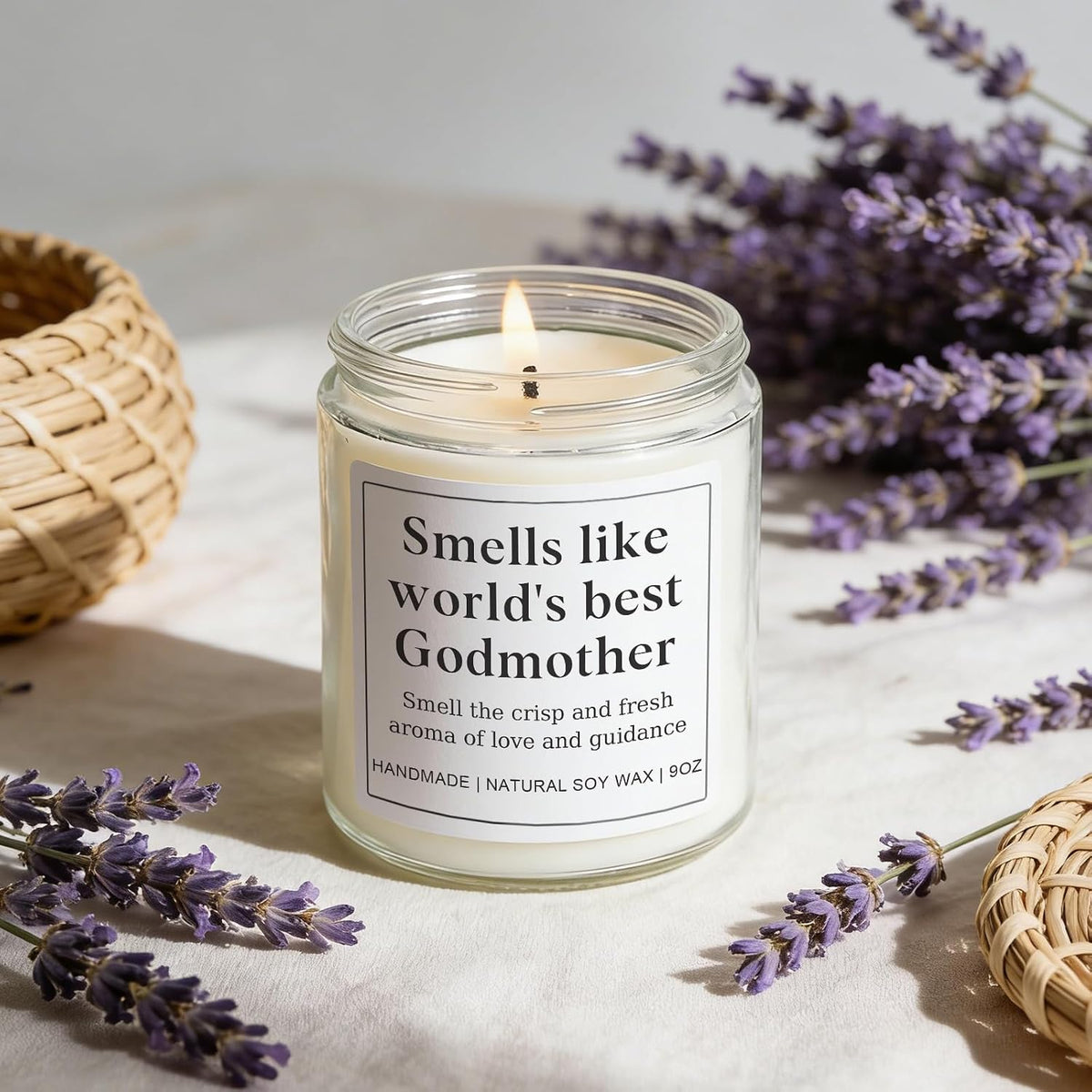 Godmother Proposal Gift for Women, Birthday Mothers Day Godmother Gifts from Godchild for Her, Will You Be My Godmother Ideas - Lavender Candle