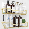 Kitsure Shower Caddy, Adhesive Shower Organizer, Large, Gold