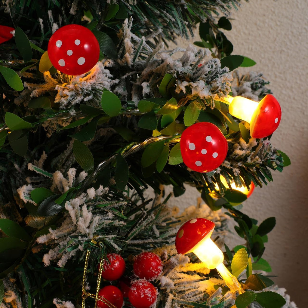 Ciieeo Mushroom String Lights Indoor 118.11 in 20 Led Fairy String Light Mushroom Garland for Bedroom Patio Garden Yard Home Party Seasonal Decor