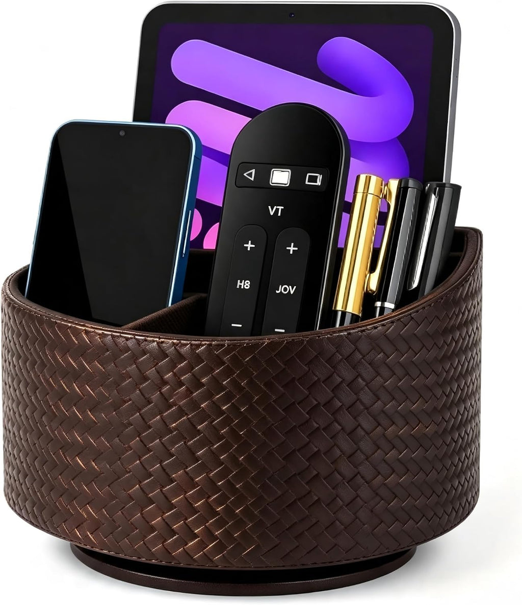 Remote Control Holder 360° Spinning Controller Holder TV Remote Caddy End Table Organizer Storage Bedside