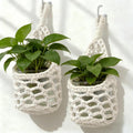 Macrame Wall Plant Hanger, Small Hanging Planter Basket Holder, Wall Planters for Indoor Plants, for Up to 4 Inch Pot (Ivory, 4-Inch)