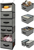 GRANNY SAYS Hanging Closet Organizer, 5 Drawers, 6 Shelves, 6 Pockets, Gray