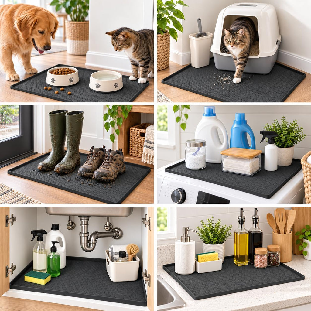 28“ x 19“ Waterproof Under Sink Mat for Bathroom,Kitchen,Pet Feeding Mat