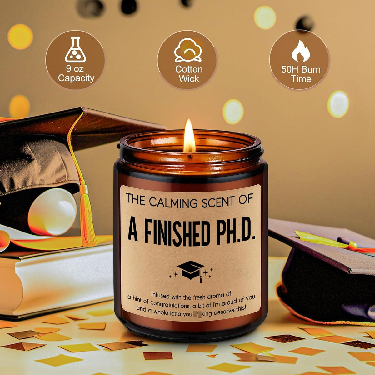 LEADO Grad Candle, PhD Graduation Gifts - Doctorate Graduation Gifts, 2026