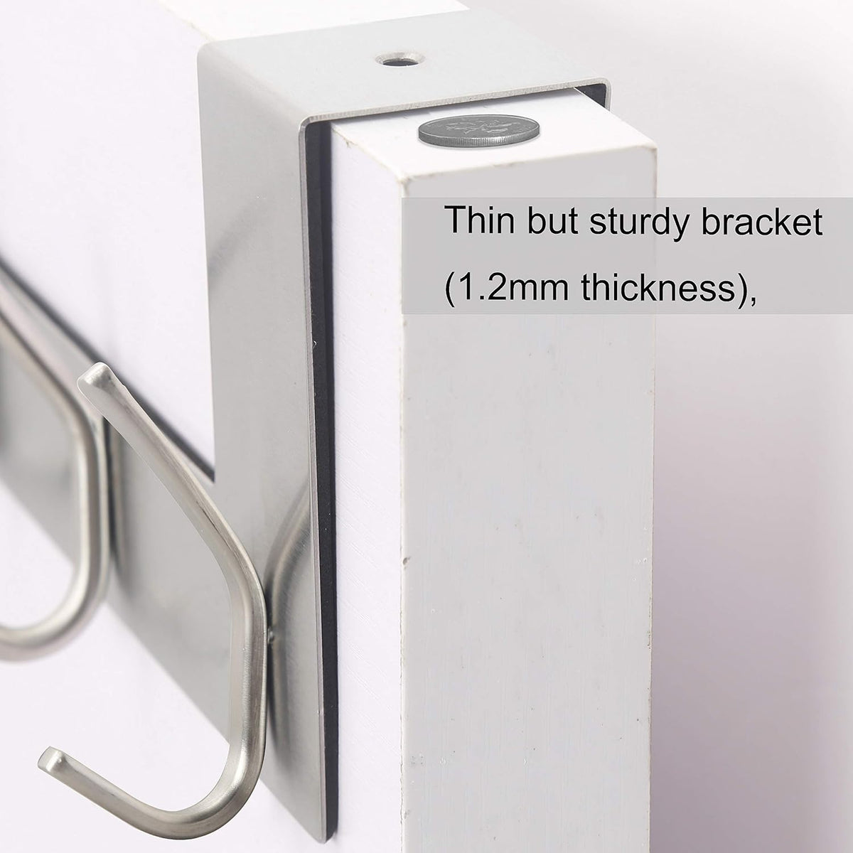 WEBI Over The Door Hooks Door Hanger:Over The Door Towel Rack with 6 Hooks for Hanging,Door Coat Hanger Towel Hanger Over Door Coat Rack for Towels,Clothes,Silver,2 Packs