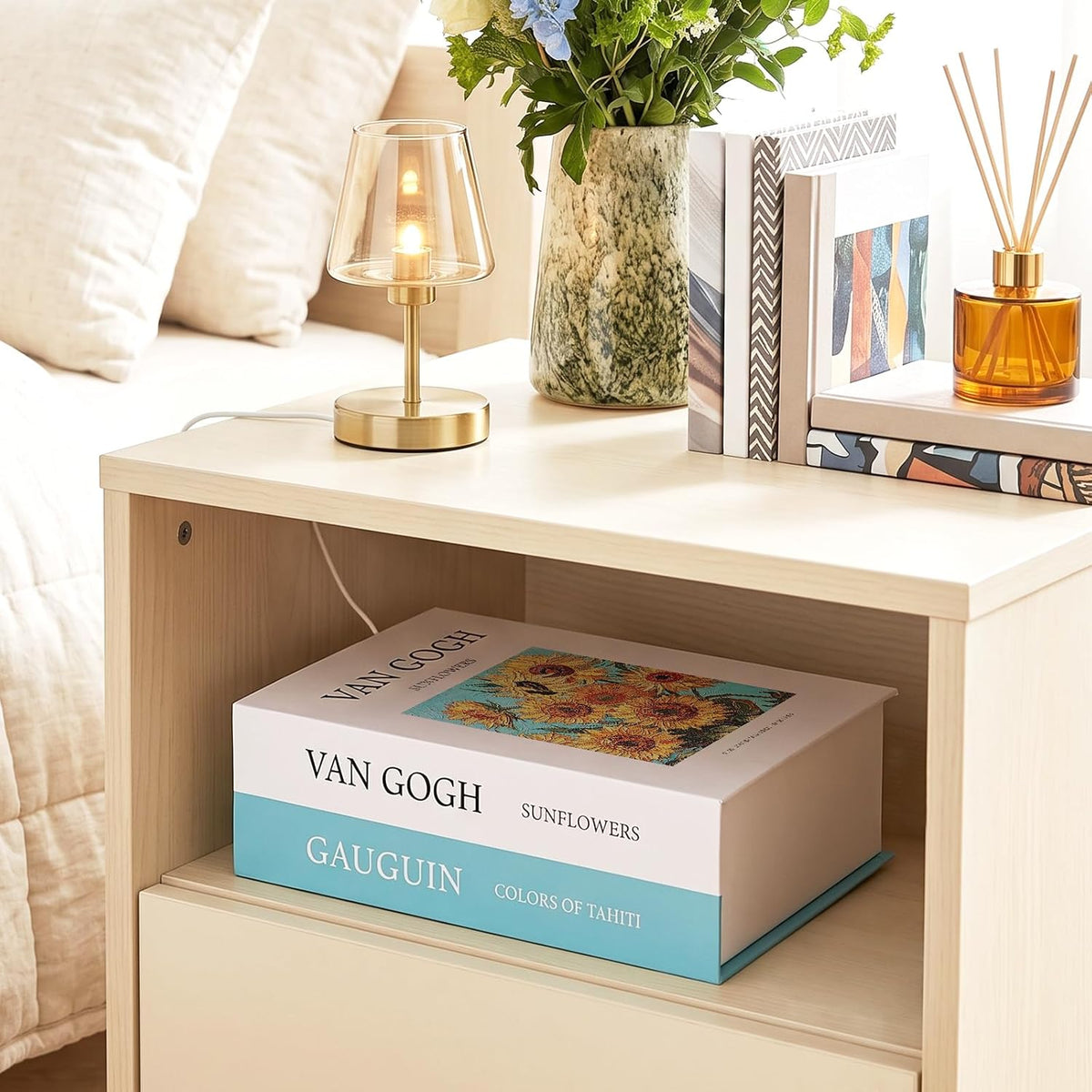 Book Shape Decorative Cable Management Box, Sunflower Gogh