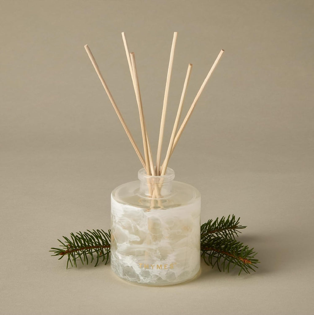 Thymes Frasier Fir Reed Diffuser Set, Tidings | Winter White, 4 fl oz