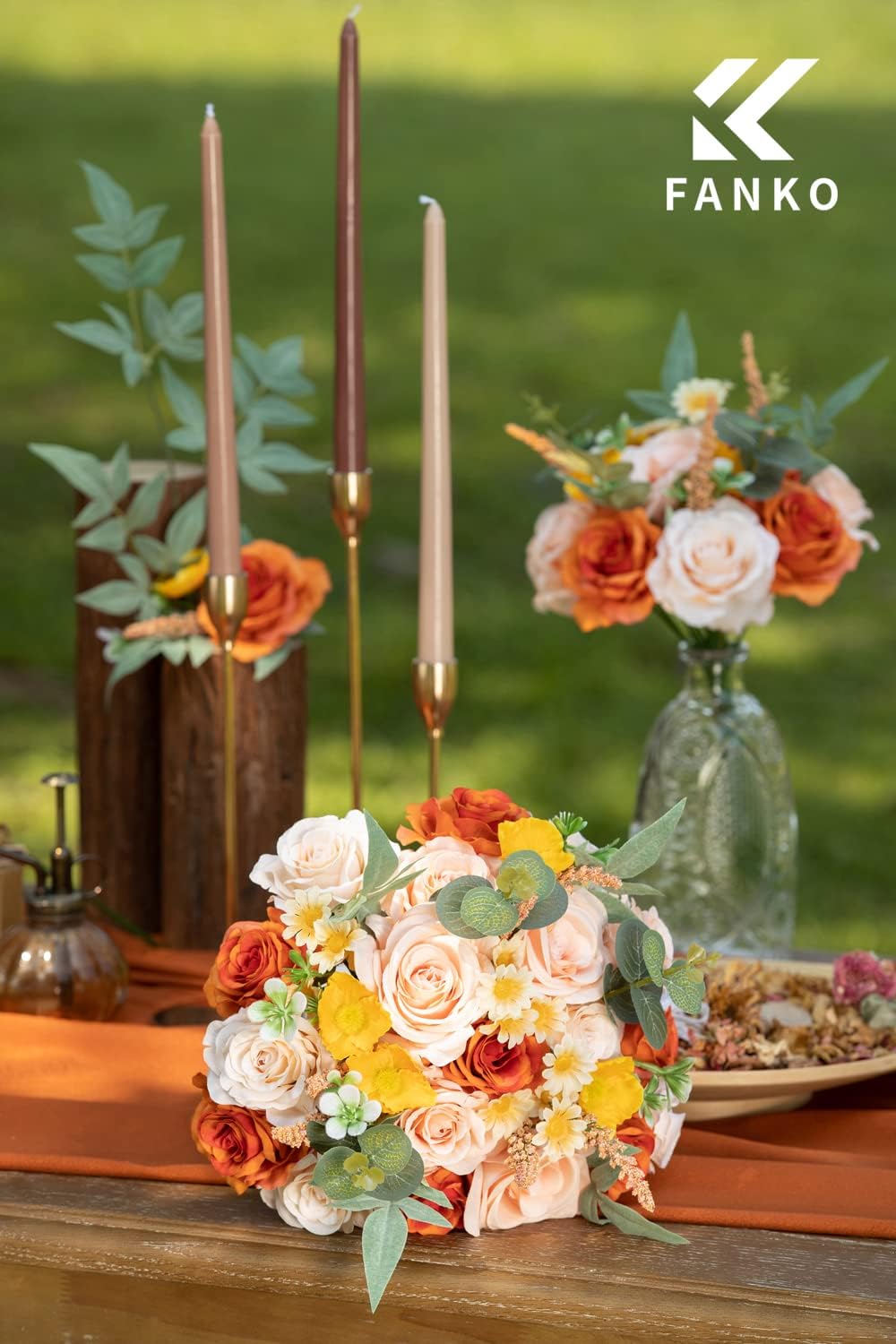 FANKO Artificial Flowers DIY Bouquet Combo Faux Rose for Home Decor