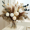 Wracra 100pcs Artificial Flowers in Vase; Dried Pampas Grass Floral