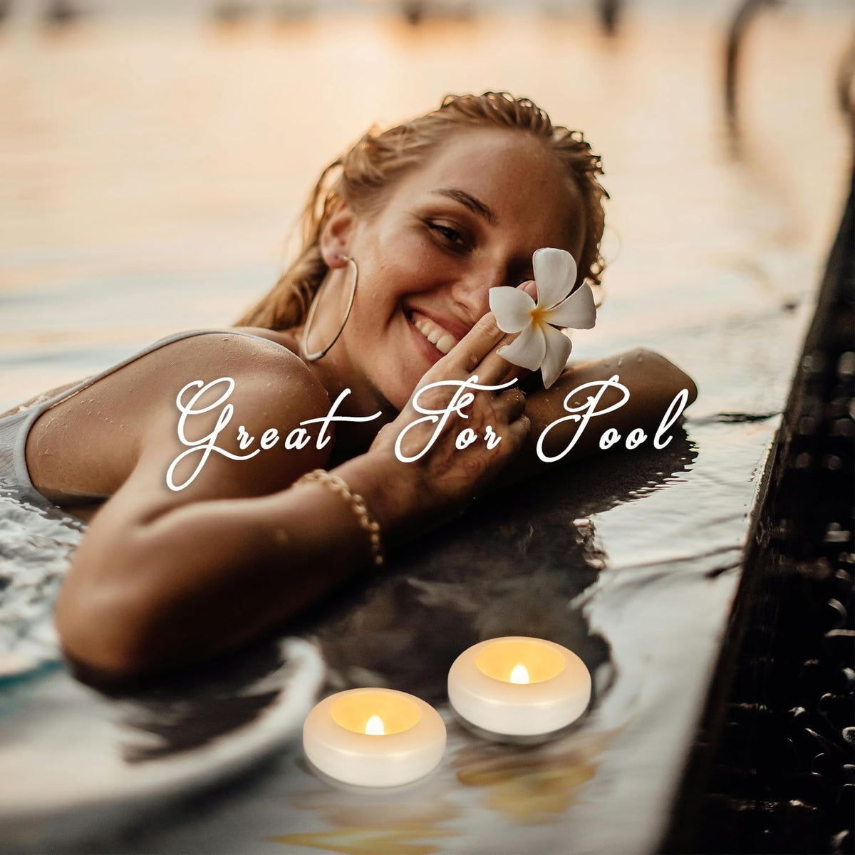 Flameless LED Floating Candles, 24 Pack 3" Waterproof Water Activated Candles, Auto On/Off, 120+ Hours Long Lasting Warm White Flickering Lights for Pool, Bathtub, Wedding & Party Decor