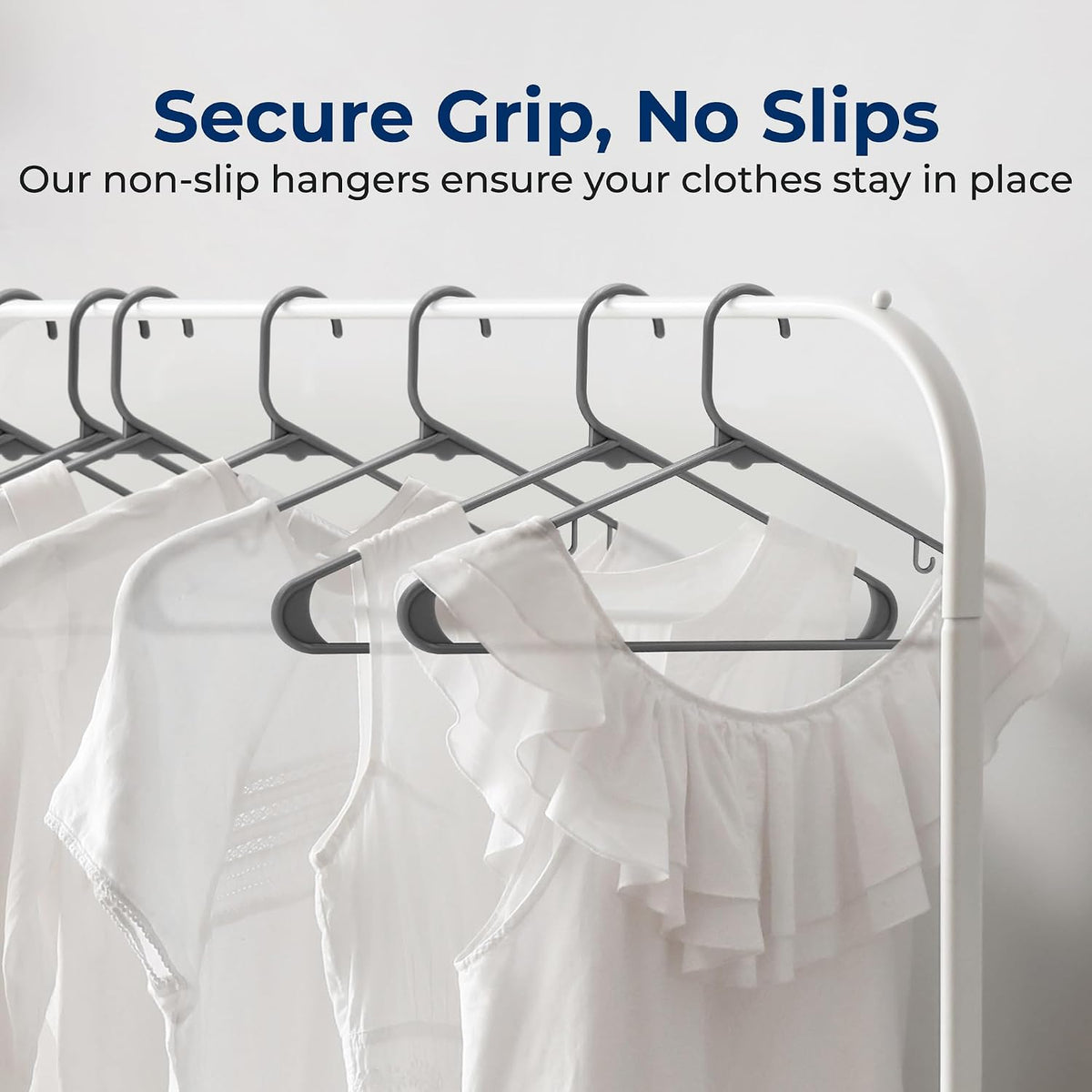 SereneLife 200 Pack Plastic Hangers, Non-Slip, Space-Saving Closet Organizers, Durable and Strong for Shirts, Sweaters, Hoodies, Kids Clothes & Dresses, Ultra-Thin, Lightweight