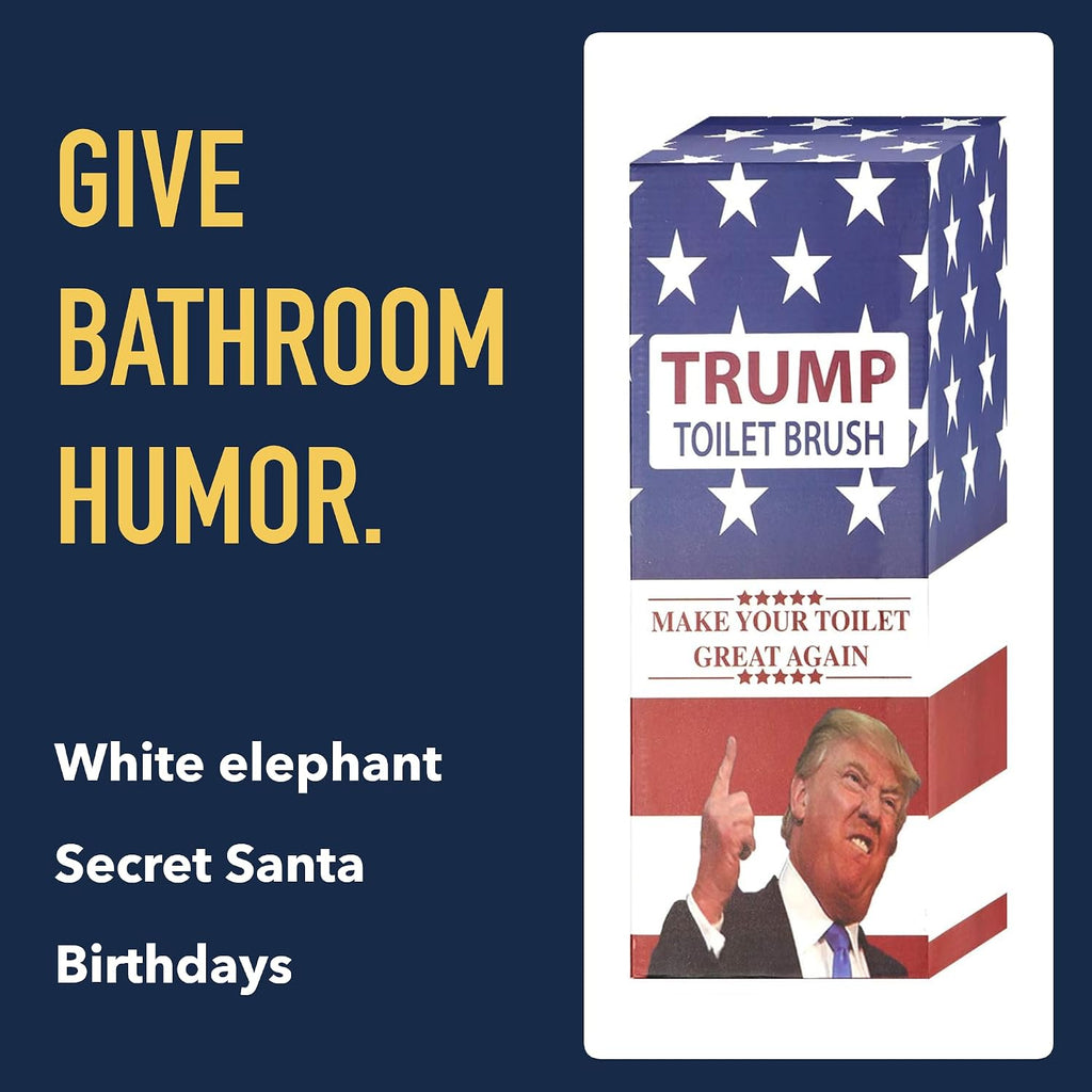 Donald Trump Toilet Brush with Holder & Gift Box, Gag Gift