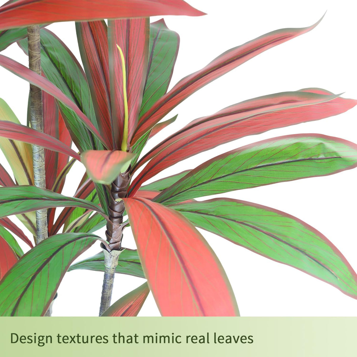 5FT Artificial Red Dracaena Tree: Faux Red Leaf Indoor Floor Plant