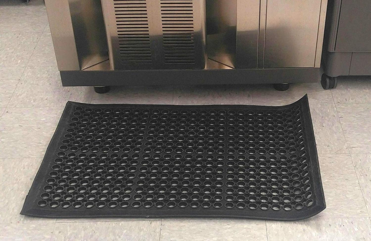 Yesland Rubber Door Mat 36 x 24 Inches, Durable Restaurant Kitchen Non-Slip Bar Drainage Utility Floor Mat, Ideal Entry Way Doormat for Home and Garden & Indoor Outdoor Wet Area (Pack of 2)
