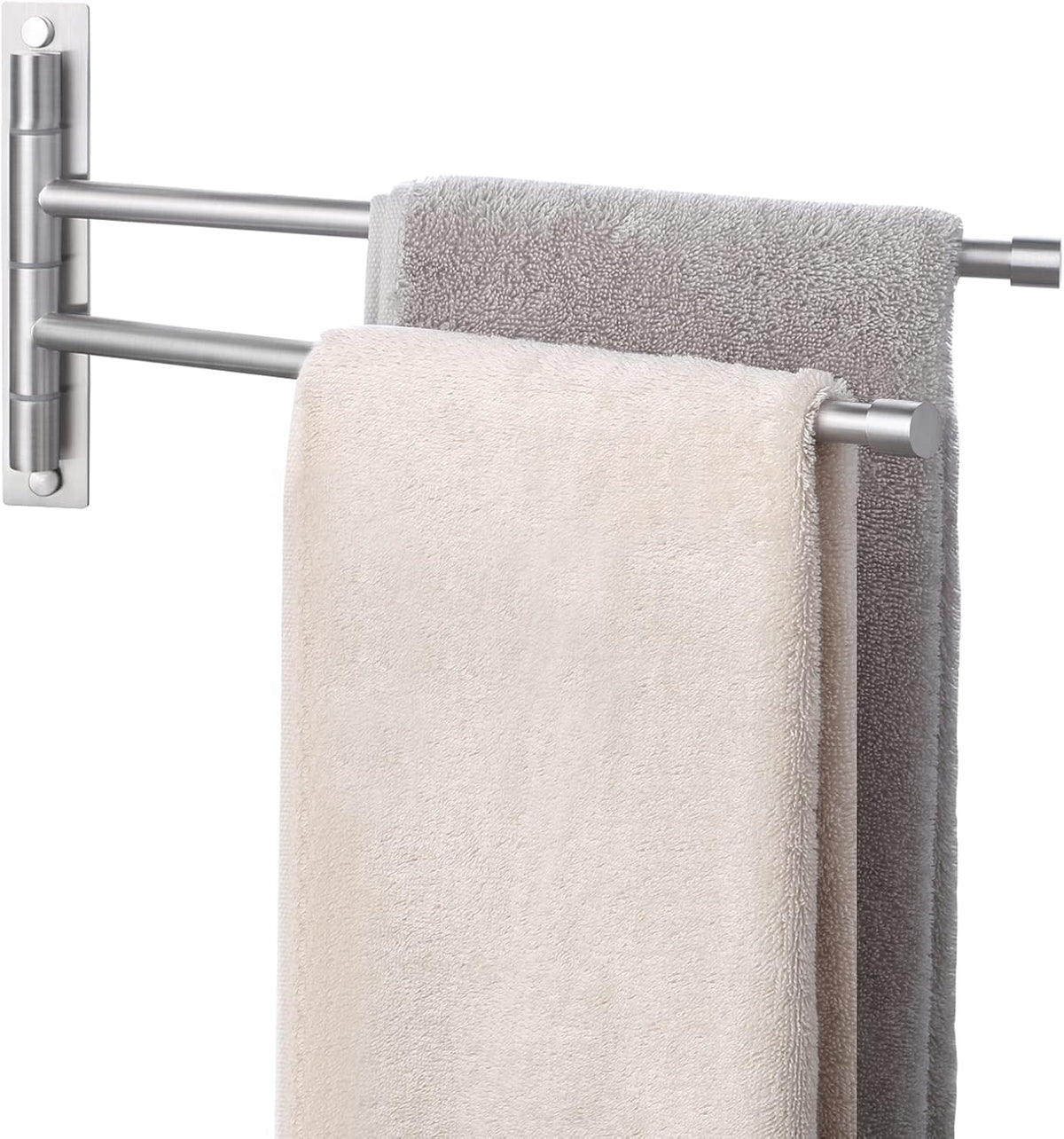 KES Bathroom Towel Bar 13.8 Inch, Swing Out 2-Arm, Wall Mounted
