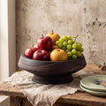 Wooden Fruit Bowl with Footed Base for Kitchen Counter