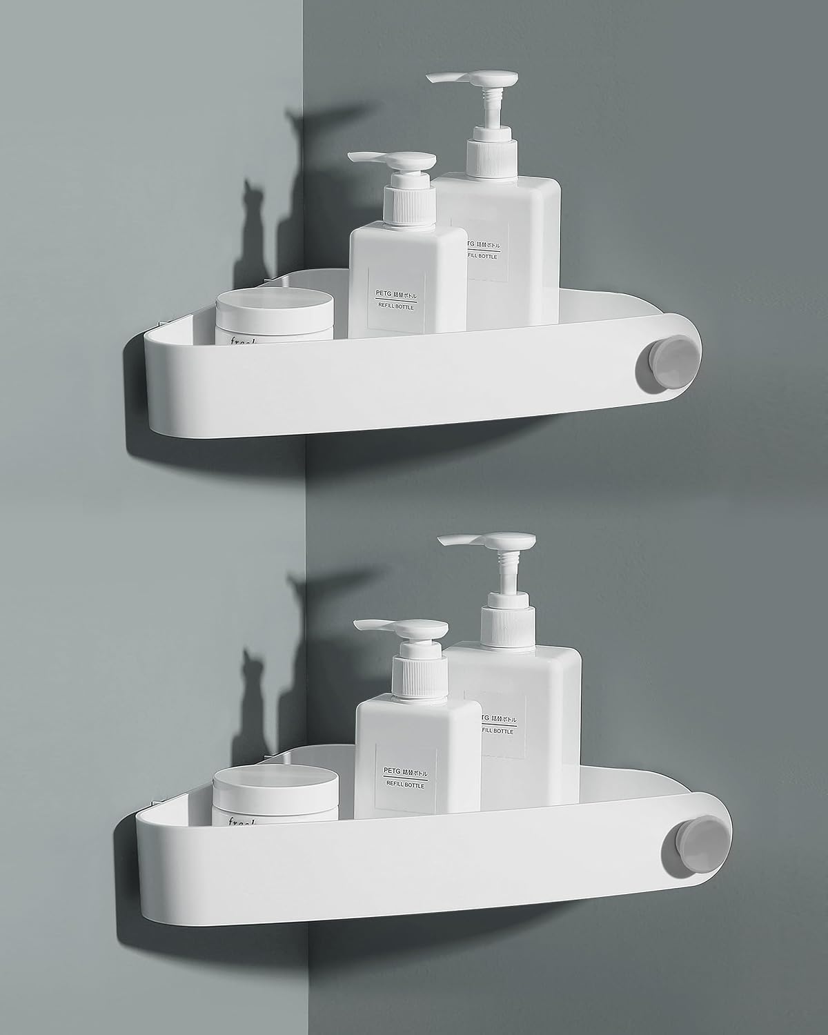 Sotfamily Plastic Shower Caddy Corner (for 90° Only), 2 Pack, White