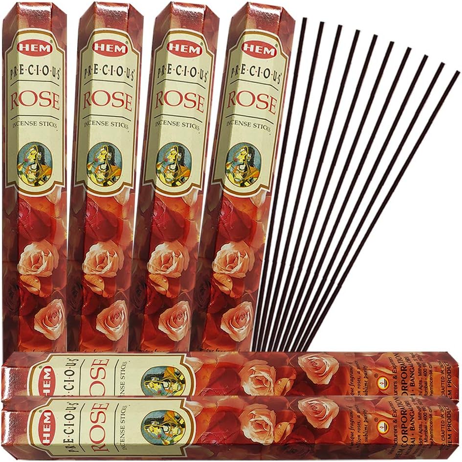 Precious Rose Incense Sticks and Incense Stick Holder Bundle Insence Insense Hem Incense Sticks