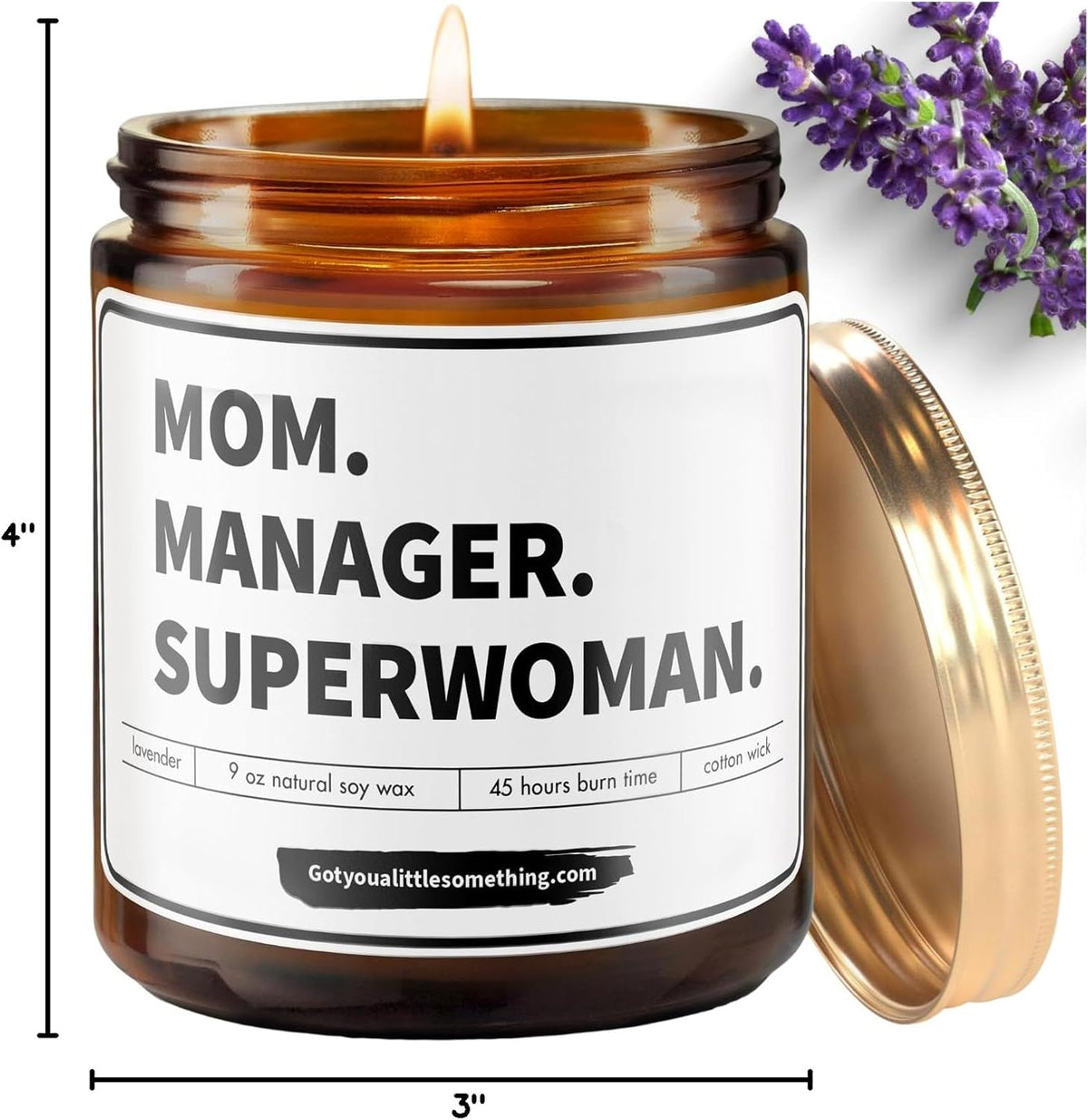 Manager Gifts for Women - Lavender Vanilla Scented Soy Wax Candle - Manager Appreciation Gift for Boss Lady, Empowering Boss Gifts for Birthday, Farewell, Thank You, New Job, Office Managers
