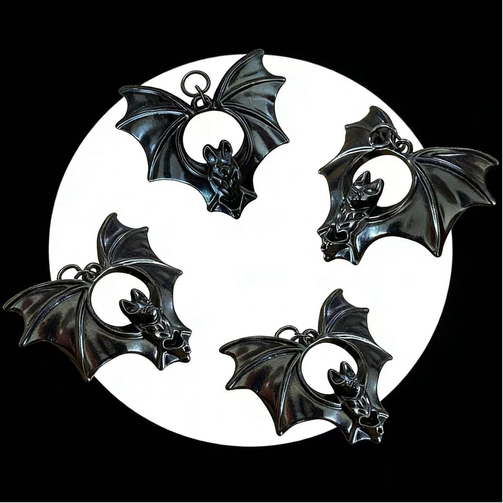 Set of 12 Bats Shower Curtain Hooks Rings Halloween Party Supplies Haunted House Decoration Stainless Steel Rustproof (Black-Bat_Style2)
