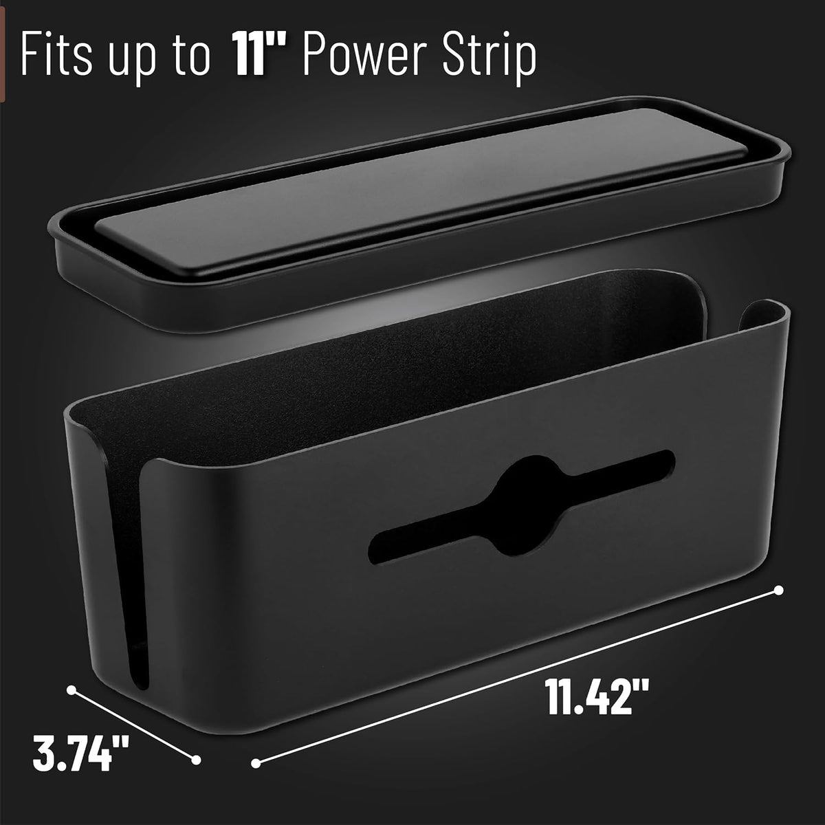 Bates- Cable Management Box, Small, Cable Organizer Box, Cord Organizer Box, Cable Box Organizer, Cord Management Box, Cord Hider Box, Cord Box for Wires on Floor, Power Strip Cover Box Baby Proof