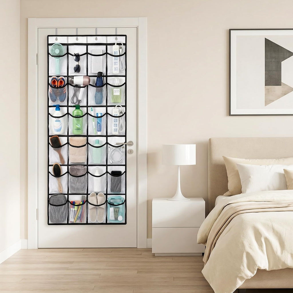 Magnetic Cruise Organizer, Over The Door Organizer for Cruise Ships with 24 Large Clear Pockets, Magnetic Shoe Rack for Door, Hanging Door Organizers for Cabin Cruise Essentials 2026（ 56.7" x 21.2"）