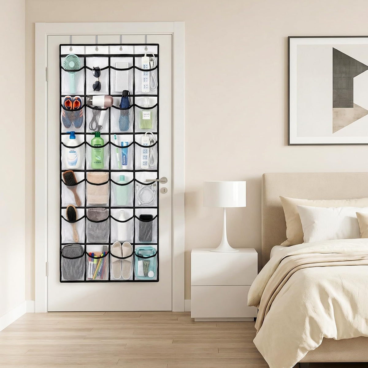 Magnetic Cruise Organizer, Over The Door Organizer for Cruise Ships with 24 Large Clear Pockets, Magnetic Shoe Rack for Door, Hanging Door Organizers for Cabin Cruise Essentials 2026（ 56.7" x 21.2"）