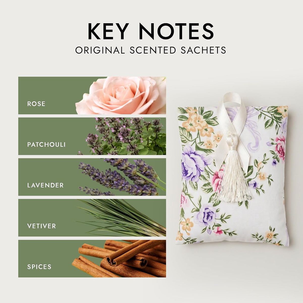 Claire Burke Scented Sachets for Drawers and Closets, Original, Set of 2
