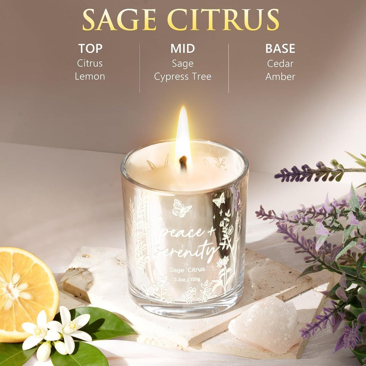 Scented Candles for Women, 3 Pack Soy Wax Candle Gift Sets for Home Scented