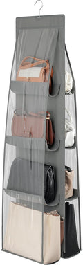 8-Pocket Hanging Handbag Purse Organizer for Closet, Grey