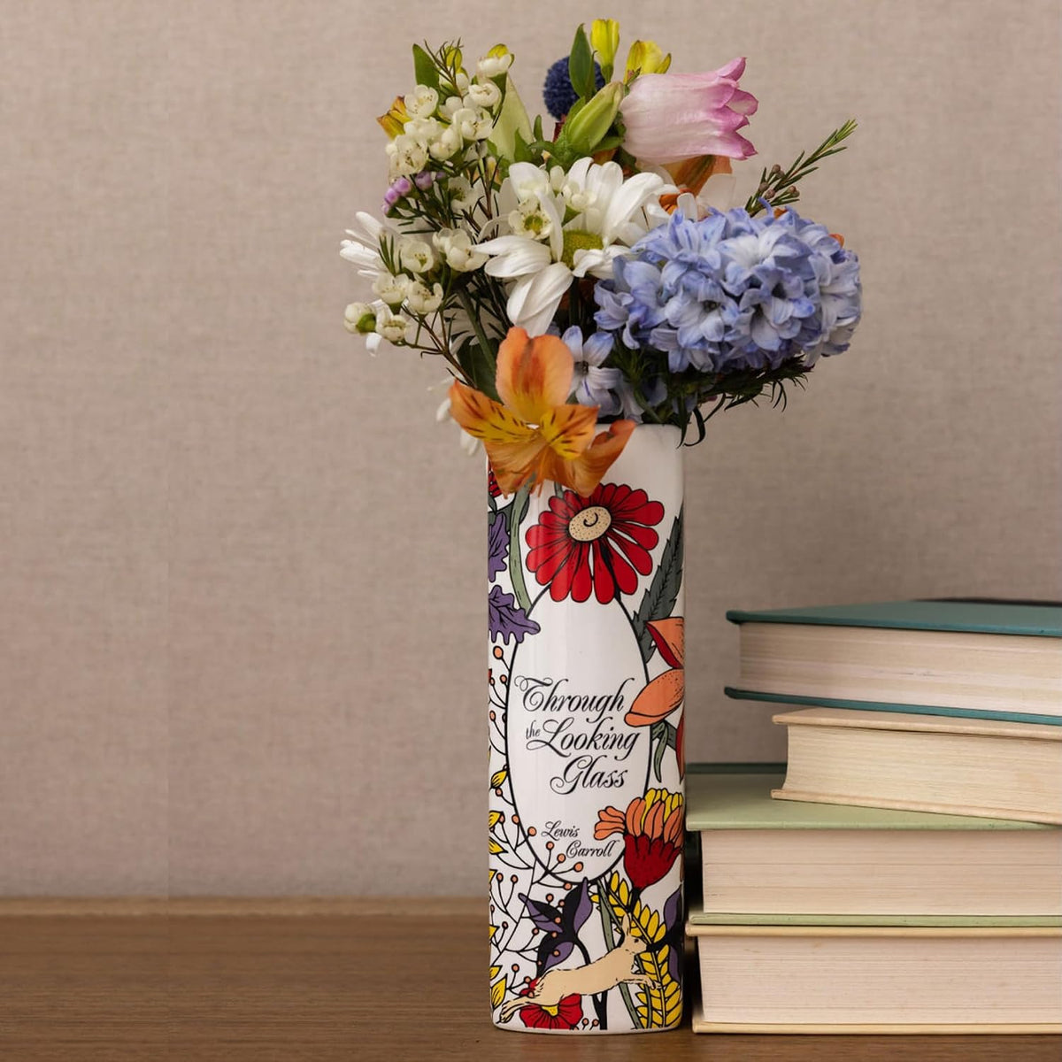 Steel Mill & Co. Ceramic Book-Shaped Vase, Through the Looking Glass