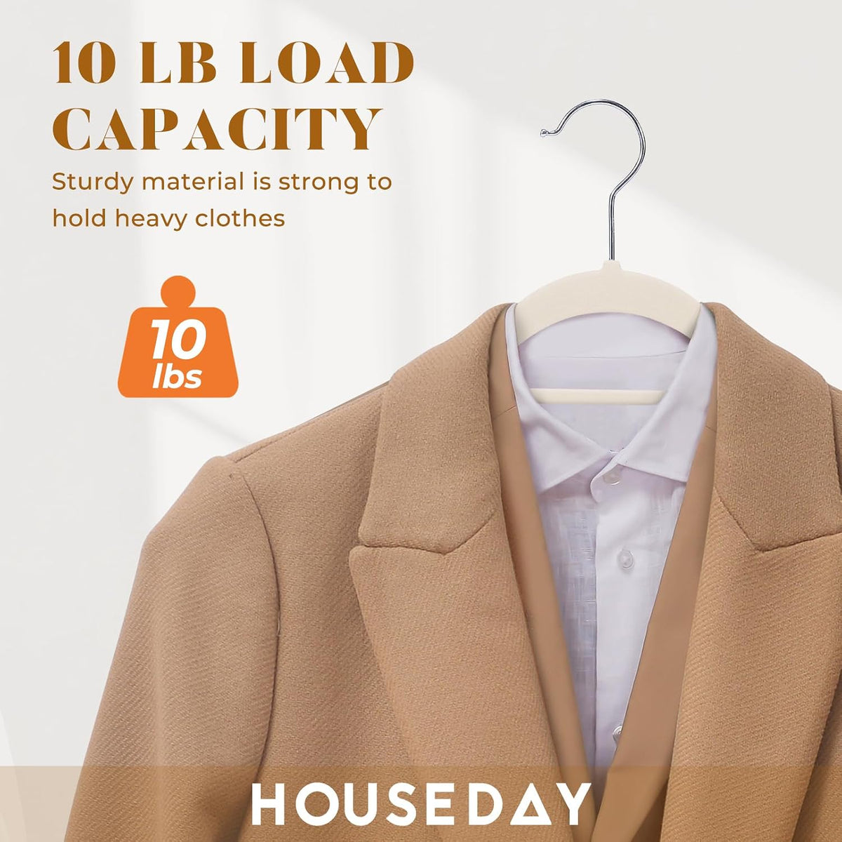 HOUSE DAY Velvet Hangers with Tie Bar 60 Pack, Clothes Hanger Non-Slip