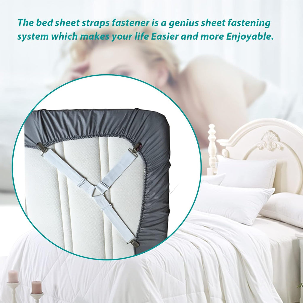 RayTour Bed Sheet Holder Straps Sheet Keepers Bedsheet Holders Fasteners 2 Sets