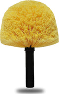 Yellow Twist-On Cobweb Duster Head Brush - Efficient Indoor & Outdoor Spider Web Cleaning Solution - Fits Standard Acme Threaded Poles - Duster Brush Head Only - 1 Pack