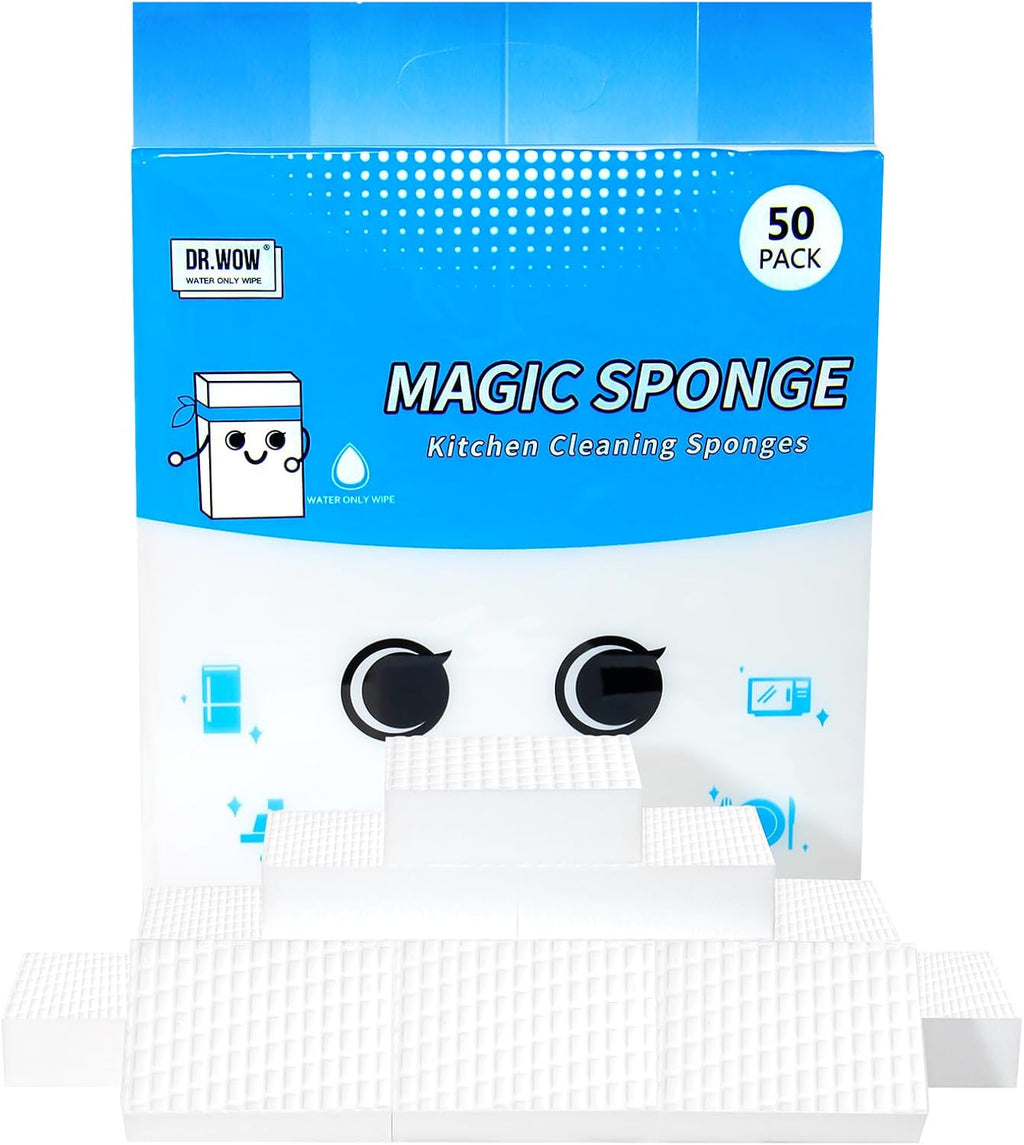 Extra-Thick Melamine Sponge Erasers, 3.94 x 2.76 x 1.18 in, 50 Count
