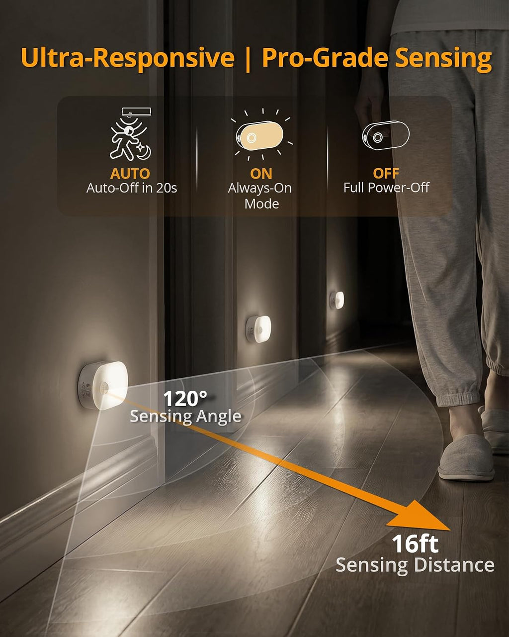 Lyridz Rechargeable Battery Night Light with Motion Sensor, Portable, Auto-Off, Dimmable for Bathroom, Bedroom, Kitchen, Stairs, Hallway, Pets, Travel, 4-Pack, Cool White