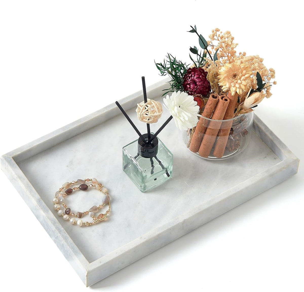 Marble Bathroom Tray,Pure Natural Marble Vanity Tray