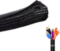 Split Wire Loom Cable Sleeve Management 3/4" Braided Mesh Wrap Cord Cover