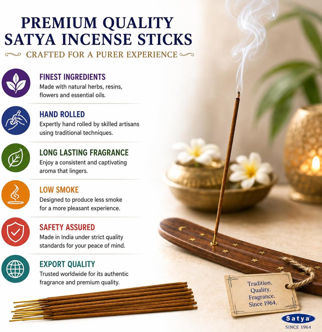 Satya Incense Gift Set - 7 Chakra Scents, 12-Pack, 120 Sticks