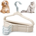 Weysat 24 Pcs Beige Pet Hangers 11" Non-Slip Velvet 360° Swivel Hook