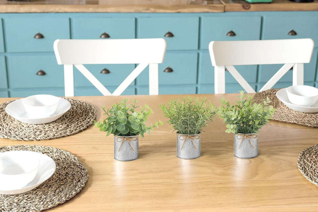 Mkono Small Fake Plants, 3 Pack Mini Faux Plants for Farmhouse Home Decor