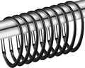 Black Shower Curtain Rings, Rustproof Shower Curtain Hooks for Bathroom, ZESLMG Decorative Shower Hooks Rings for Shower Curtain Rod Hangers, Set of 12 D-Shaped Design